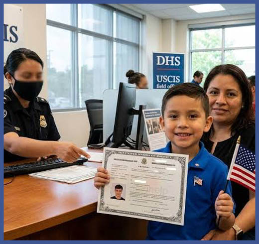 DHS Regla para ciertos niños nacidos en USA que son Hijos de empleados de gobiernos extranjeros